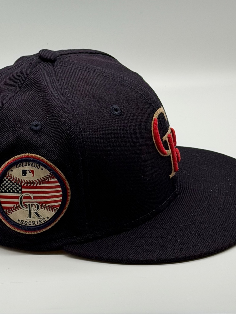MLB Colorado Rockies Navy Red Cream Patch Cap